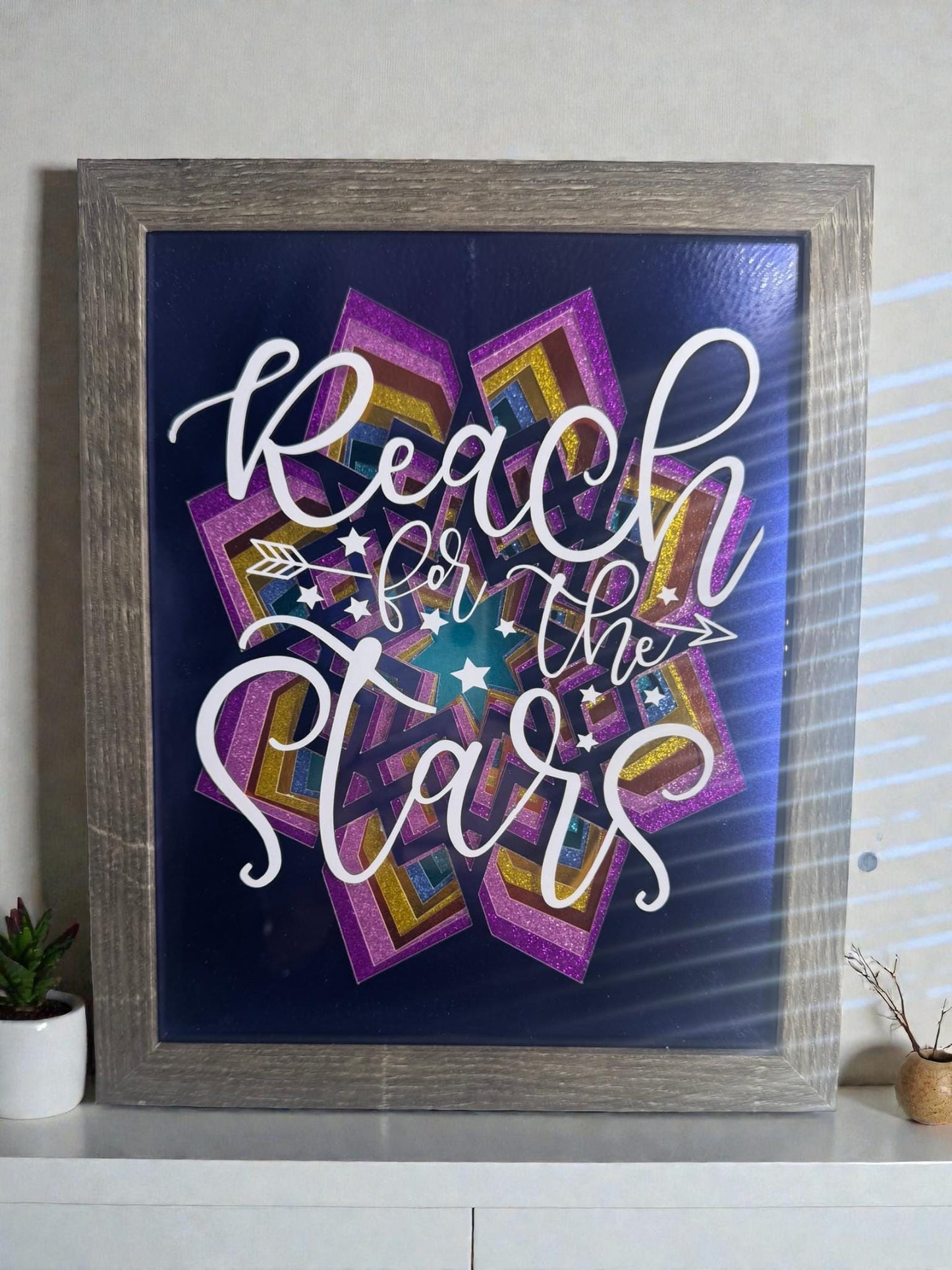 Shadowbox Art Reach for the Stars