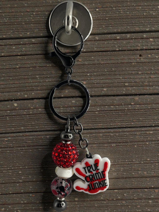Handmade Beaded Keychain with Unique Focal Charm | Custom Bag Accessory Gift