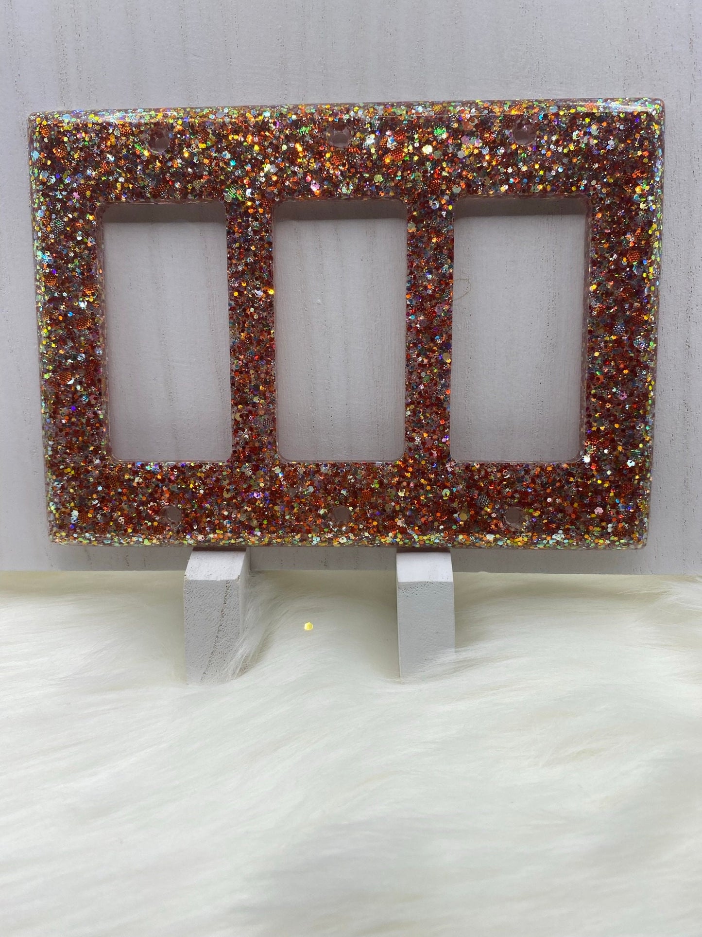 Glitter Triple Light Switch Cover: US Standard Outlet