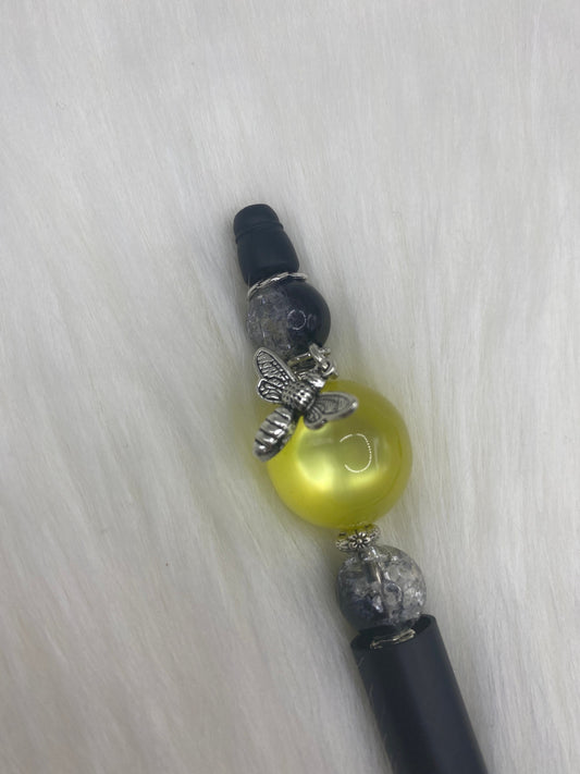Beaded Customized Pen: Bubblegum Bead Charm, Office Gift