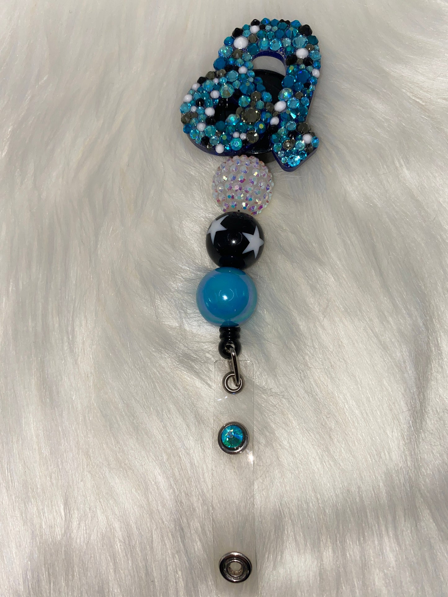 Celestial Zodiac Badge Reel for Taurus, Cancer & Leo – Sparkling Rhinestones with Colorful Bubblegum Beads!