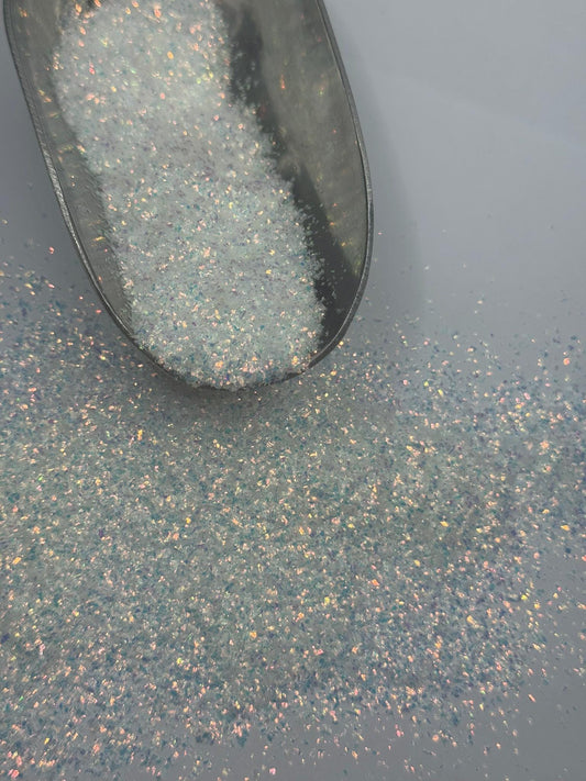 Chunky White Iridescent Polyester Glitter: DIY Craft Supply "Blizzard"