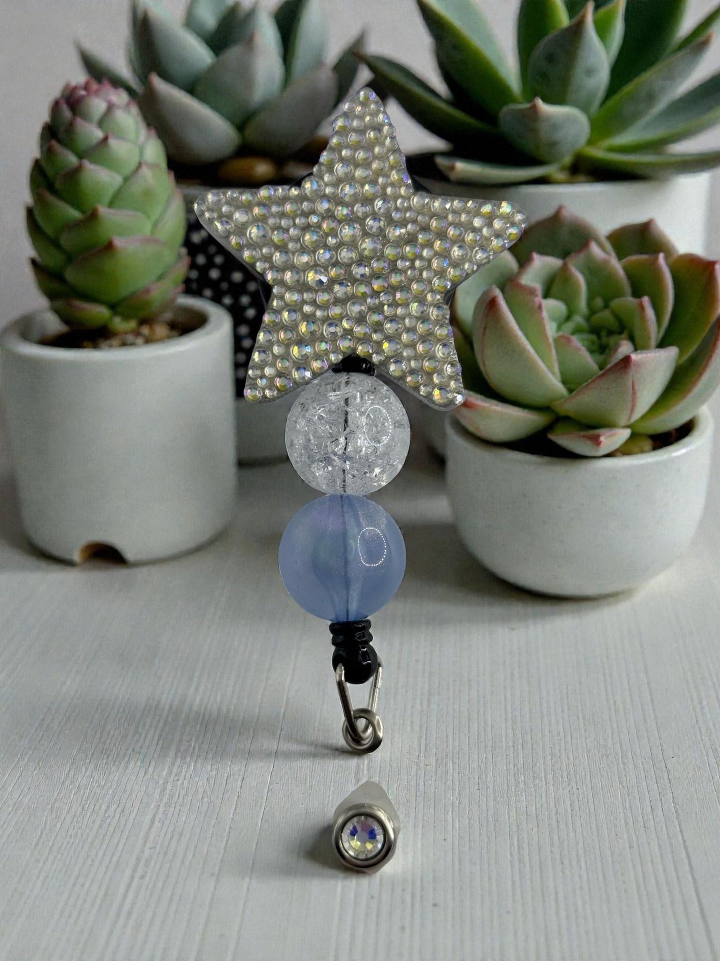 Funny Badge Reel with Bubblegum Beads - Handmade ID Holder - Sassy Work Accessory