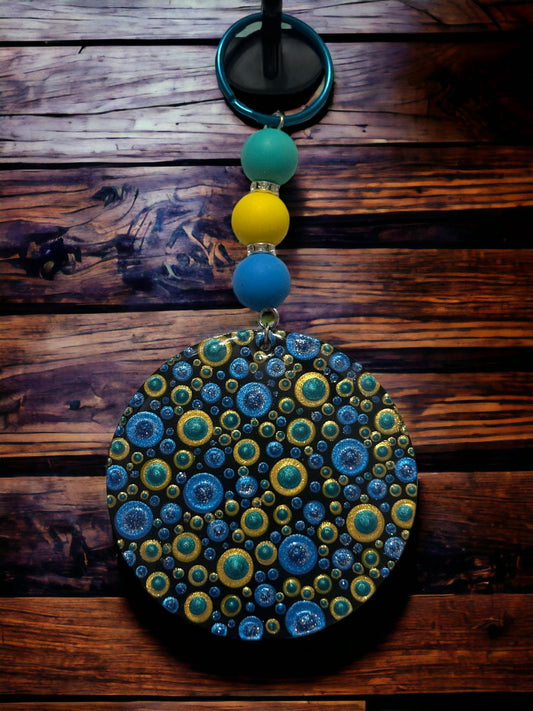 Handmade Painted Keychain, Large Backpack Charm