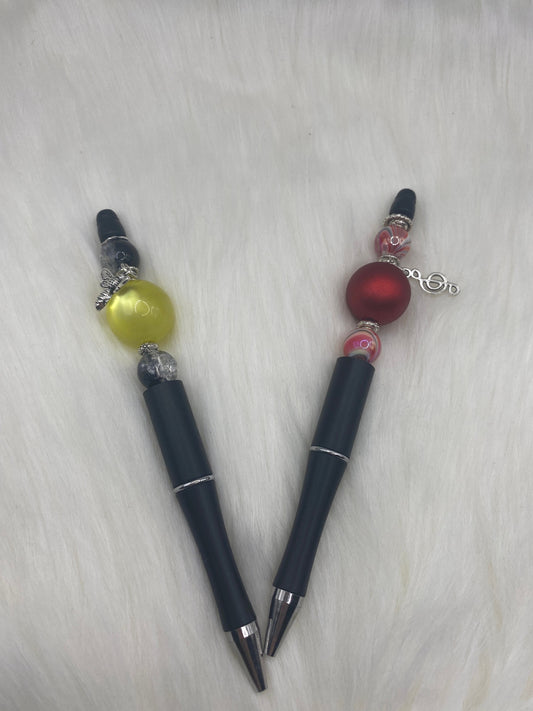 Beaded Customized Pen: Bubblegum Bead Charm, Office Gift
