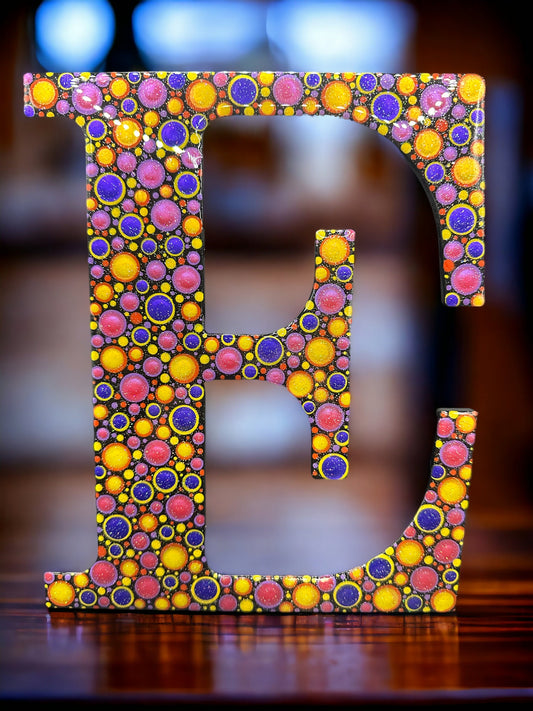 Personalized Dot Art Initial E Wall Decor -  Sparkle Wall Decoration