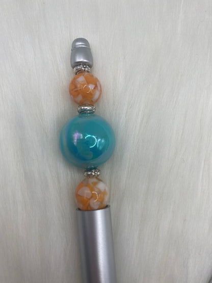Beaded Customized Pen: Bubblegum Bead Charm, Office Gift