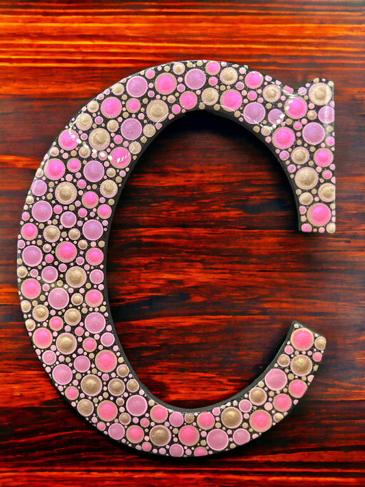Personalized Dot Art Initial C Wall Decor -  Sparkle Wall Decoration