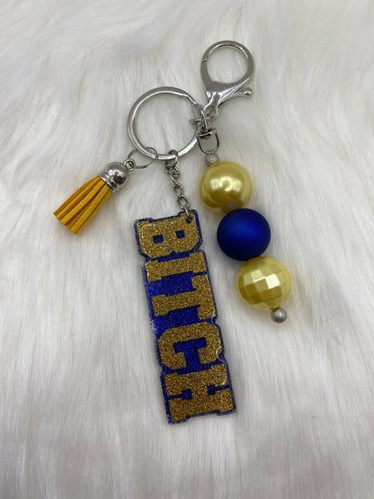 Trendy HBIC Keychain – Vibrant Bubblegum Beads for the Fearless Female in Your Life