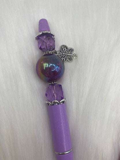 Beaded Customized Pen: Bubblegum Bead Charm, Office Gift