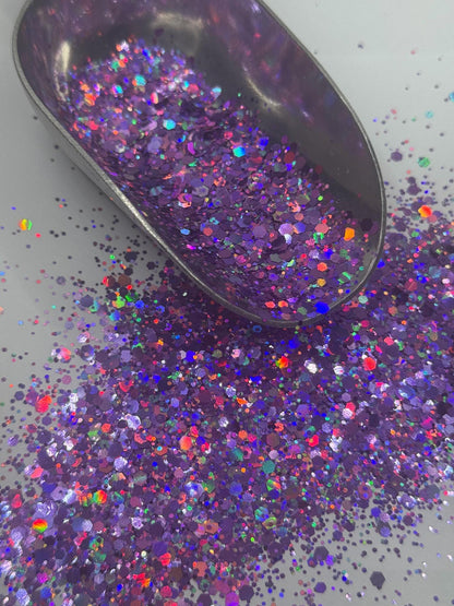 Chunky Holographic Purple Glitter: DIY Crafting Supplies "Purple Haze"