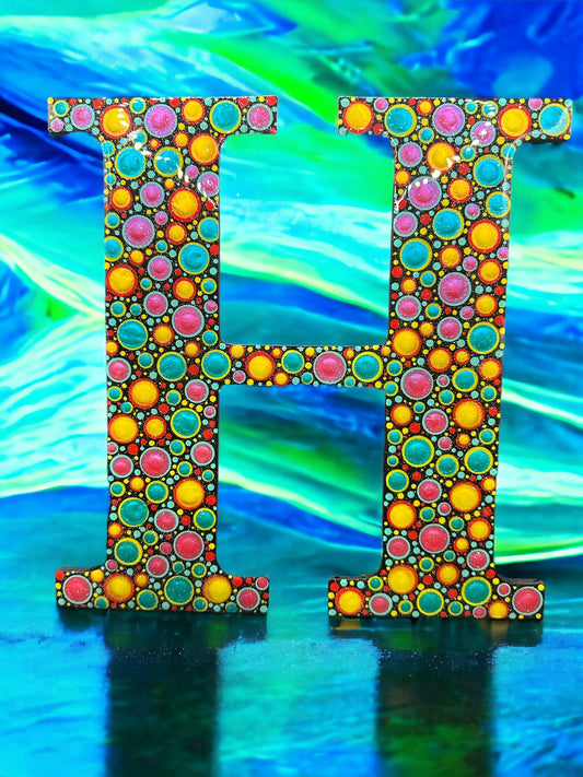 Initial H Personalized Dot Art - Unique Sparkle Wall Hanging