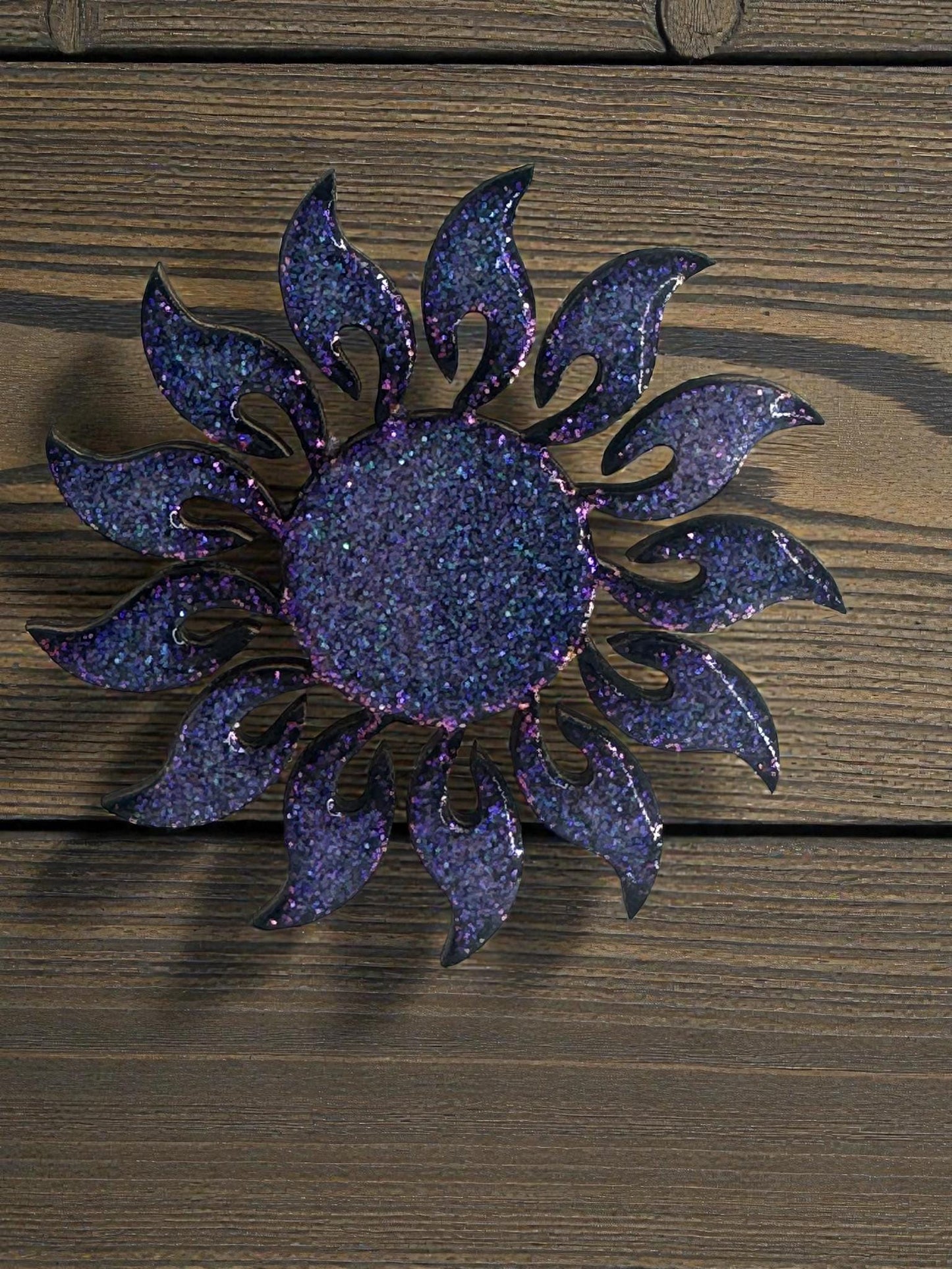 Handpainted Sun Magnet Handmade with Glitter | Cheerful Kitchen Fridge Accessory