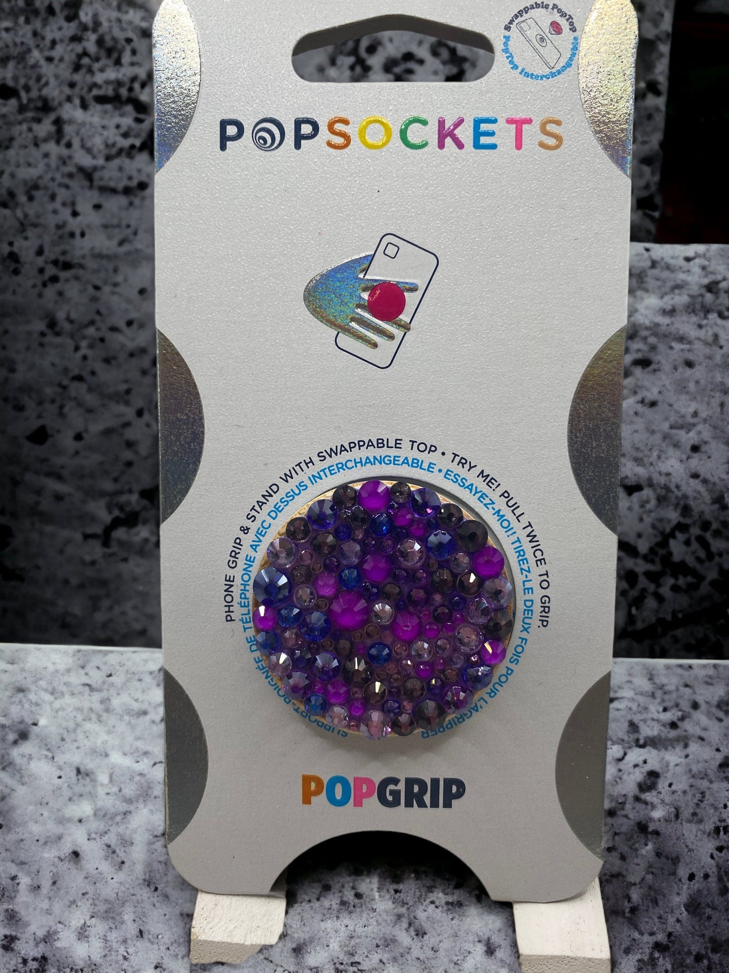 Bling Popsocket, Custom Phone Stand, Glass Rhinestones Mix, Phone Grip