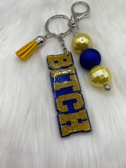 Trendy HBIC Keychain – Vibrant Bubblegum Beads for the Fearless Female in Your Life