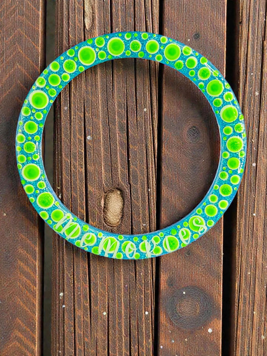 Handmade Circle Memories Picture Frame Magnet | Handpainted Keepsake Gift