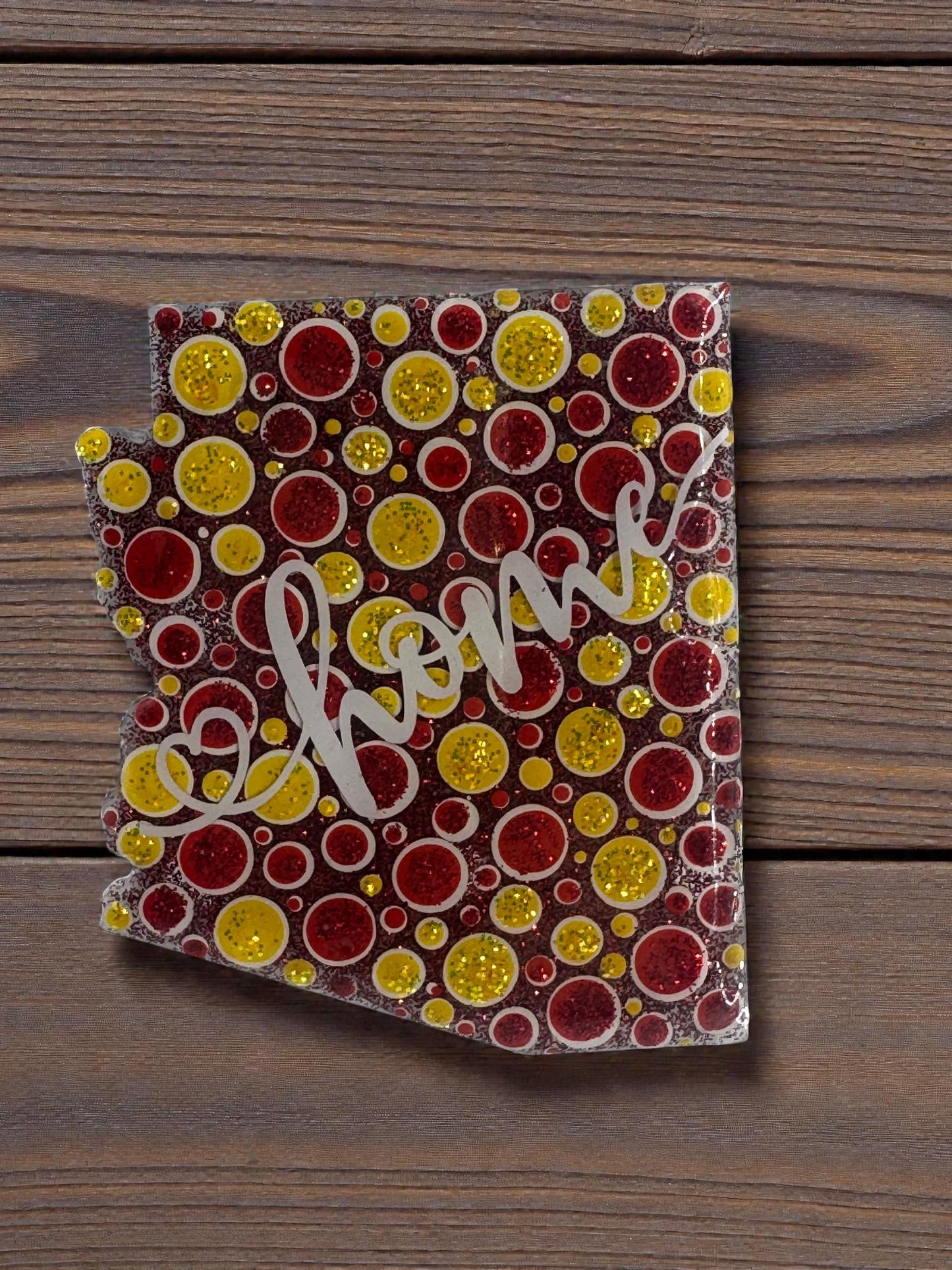 Handmade State Magnet, Handpainted Dot Art Home Gift, Multi Color Unique Souvenir