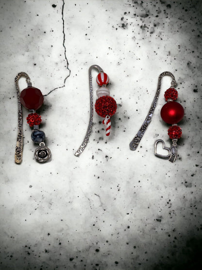 Bubblegum Bead Bookmark: Red Rose, Pink Ballerina, Purple Butterfly