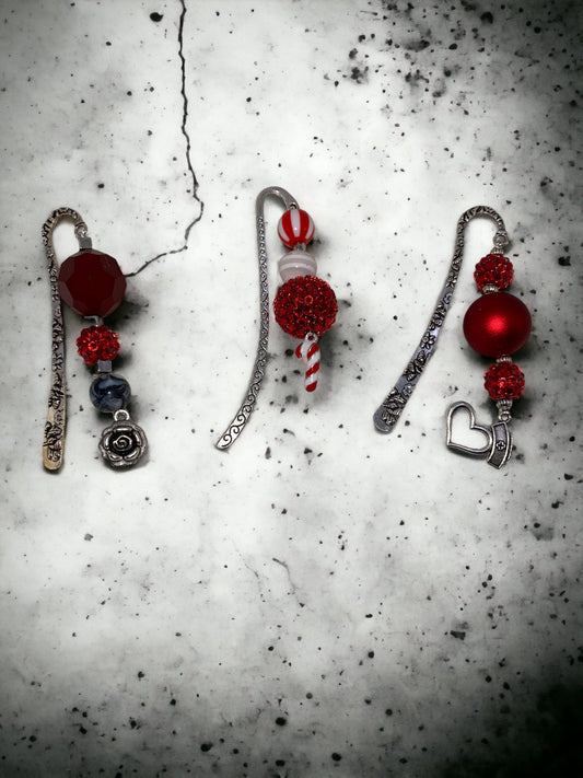 Bubblegum Bead Bookmark: Red Rose, Pink Ballerina, Purple Butterfly