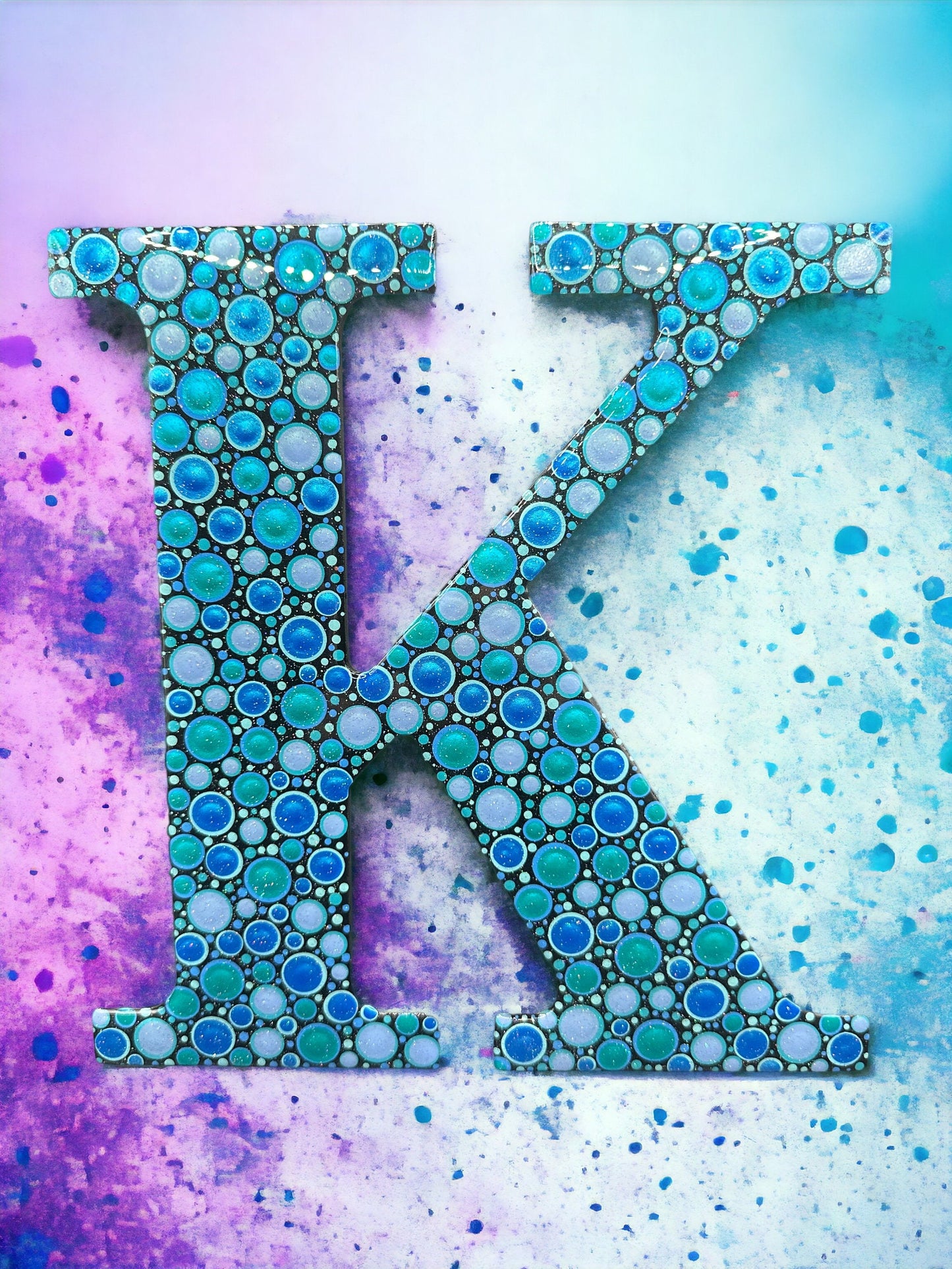 Personalized Dot Art Initial K Wall Decor -  Sparkle Wall Decoration