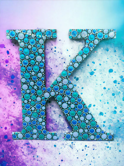 Personalized Dot Art Initial K Wall Decor -  Sparkle Wall Decoration
