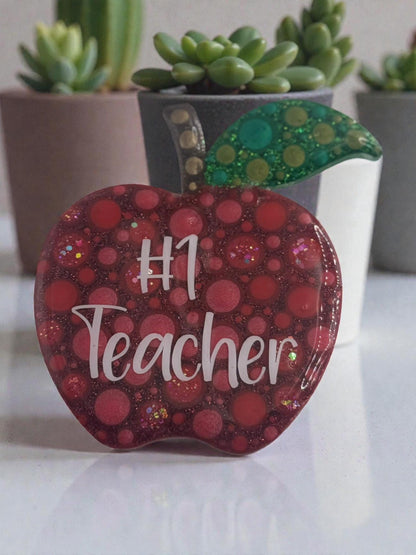 No. 1 Teacher Apple Magnet, Durable Material, Perfect Gift Idea