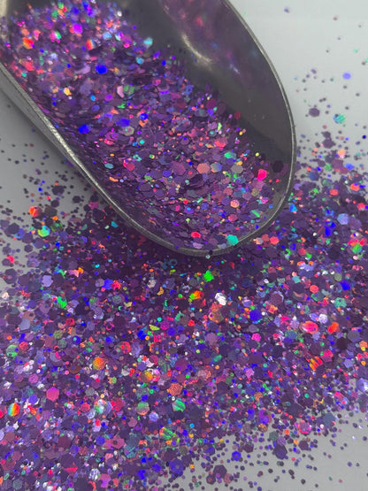Chunky Holographic Purple Glitter: DIY Crafting Supplies "Purple Haze"