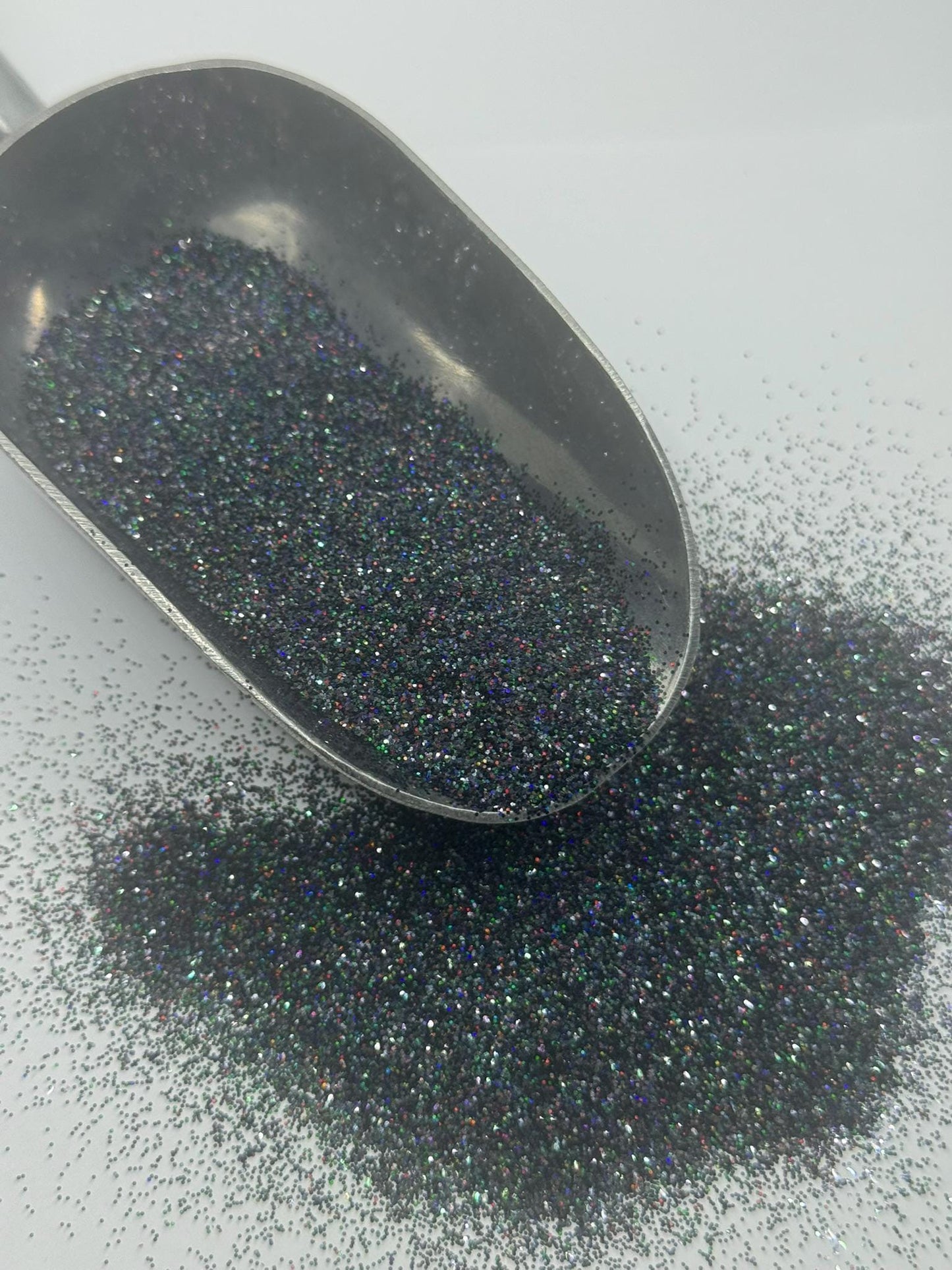 Black Holographic Fine Glitter: Polyester Crafting Sparkle "Black Ice"
