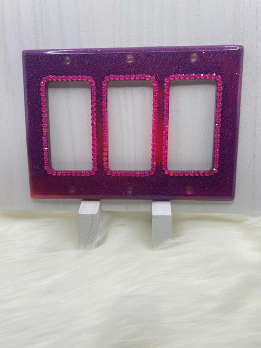 Glitter Triple Light Switch Cover: US Standard Outlet