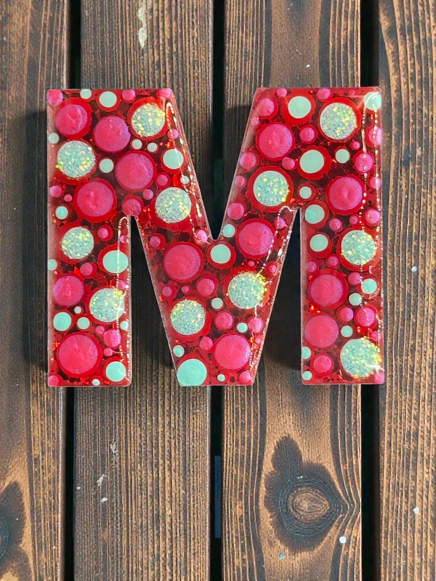 Handpainted Initial Fridge Magnet - Unique Handmade Letter Dot Art Decor Gift