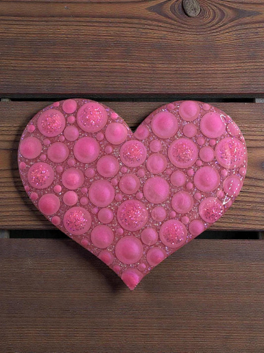Unique Dot Art Heart Magnet - Handmade & Handpainted Fridge Decor