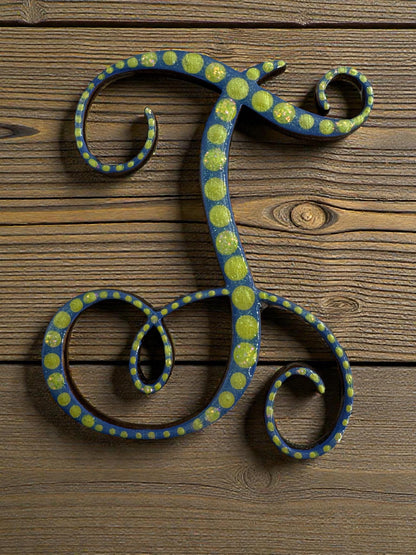 Handpainted Initial Fridge Magnet - Unique Handmade Letter Dot Art Decor Gift