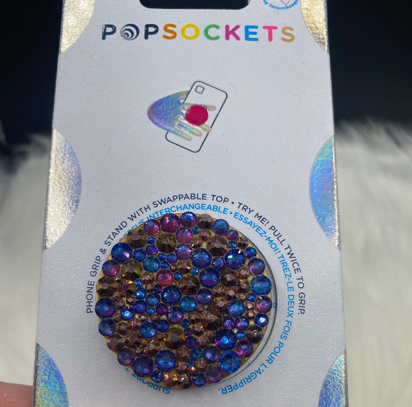 Bling Popsocket, Custom Phone Stand, Glass Rhinestones Mix, Phone Grip