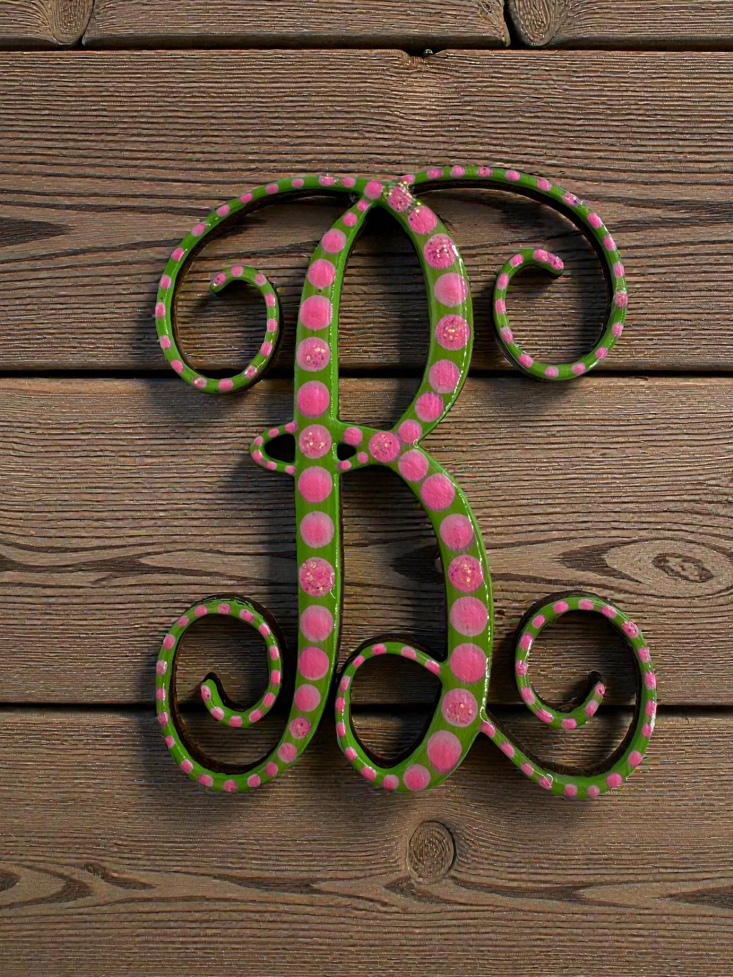 Handpainted Initial Fridge Magnet - Unique Handmade Letter Dot Art Decor Gift
