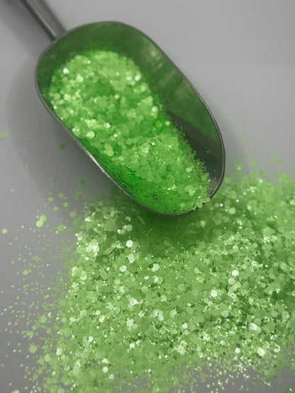 Chunky Neon Green Polyester Glitter: Crafting & Tumbler Supplies "Slime"