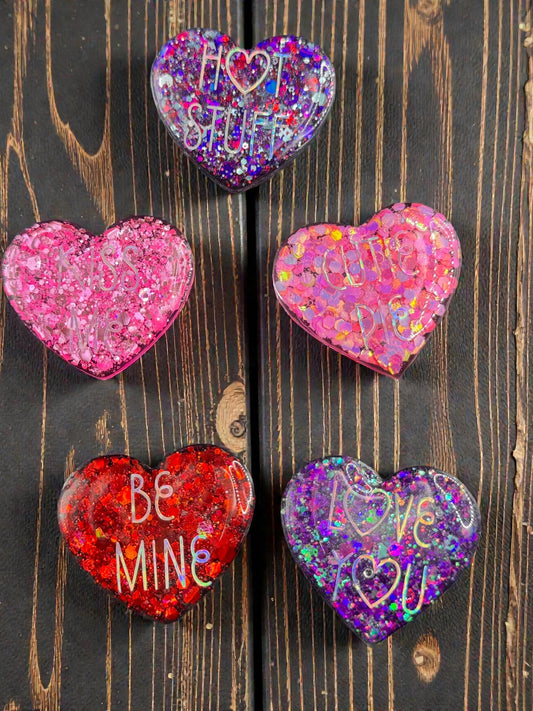 Cute Sayings Heart Candy Magnet Set - Handmade Sweet Treat Fridge Decor Gift