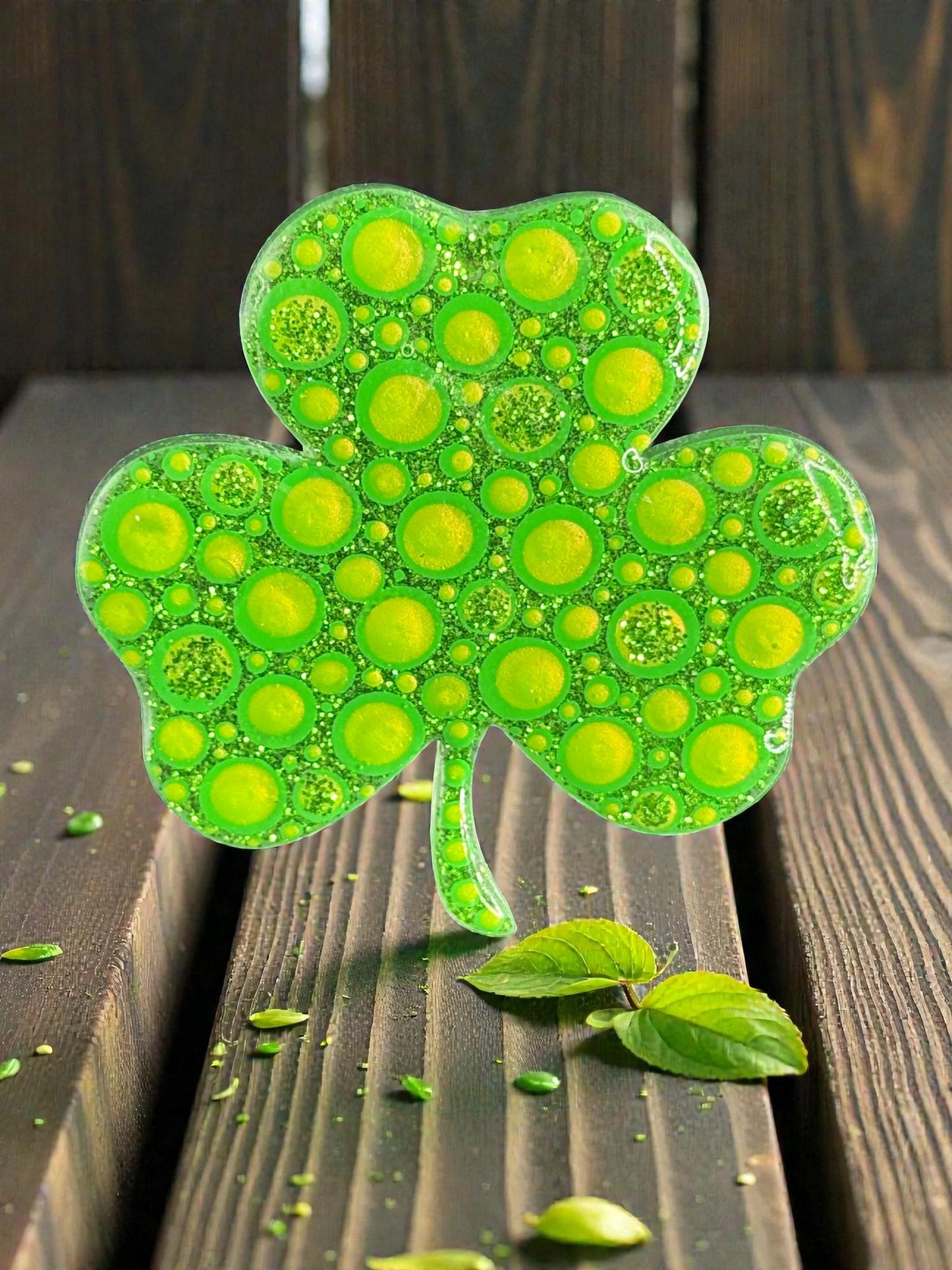 Handmade Shamrock Magnets  Handpainted Irish Clover Fridge Decor  St. Patrick's Day Gift