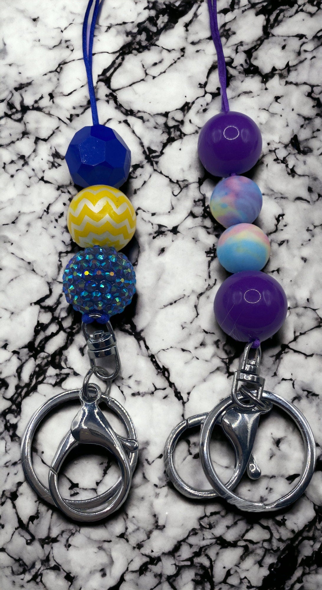 Colorful Bubblegum Bead Lanyard: Teacher Student ID Holder