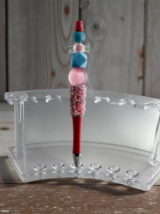 Sparkly Glam Pen with Chunky Bubblegum Beads | Unique Handmade Rhinestone Accessory