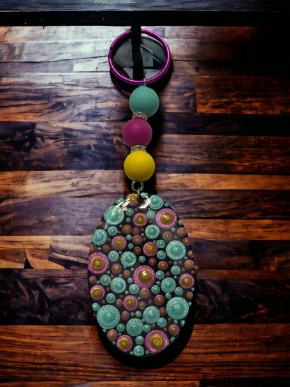 Handmade Painted Keychain, Large Backpack Charm