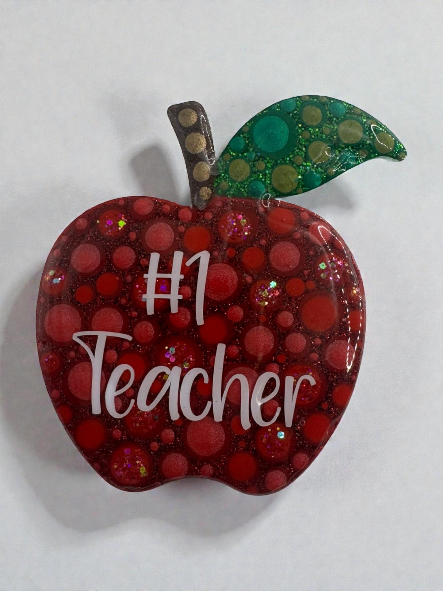 No. 1 Teacher Apple Magnet, Durable Material, Perfect Gift Idea