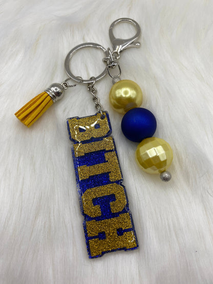 Trendy HBIC Keychain – Vibrant Bubblegum Beads for the Fearless Female in Your Life