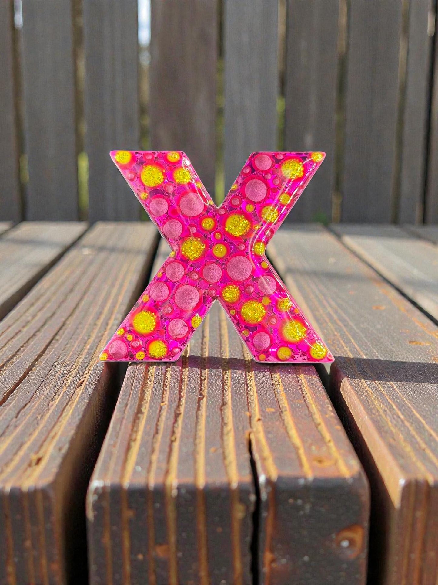 Handpainted Initial Fridge Magnet - Unique Handmade Letter Dot Art Decor Gift