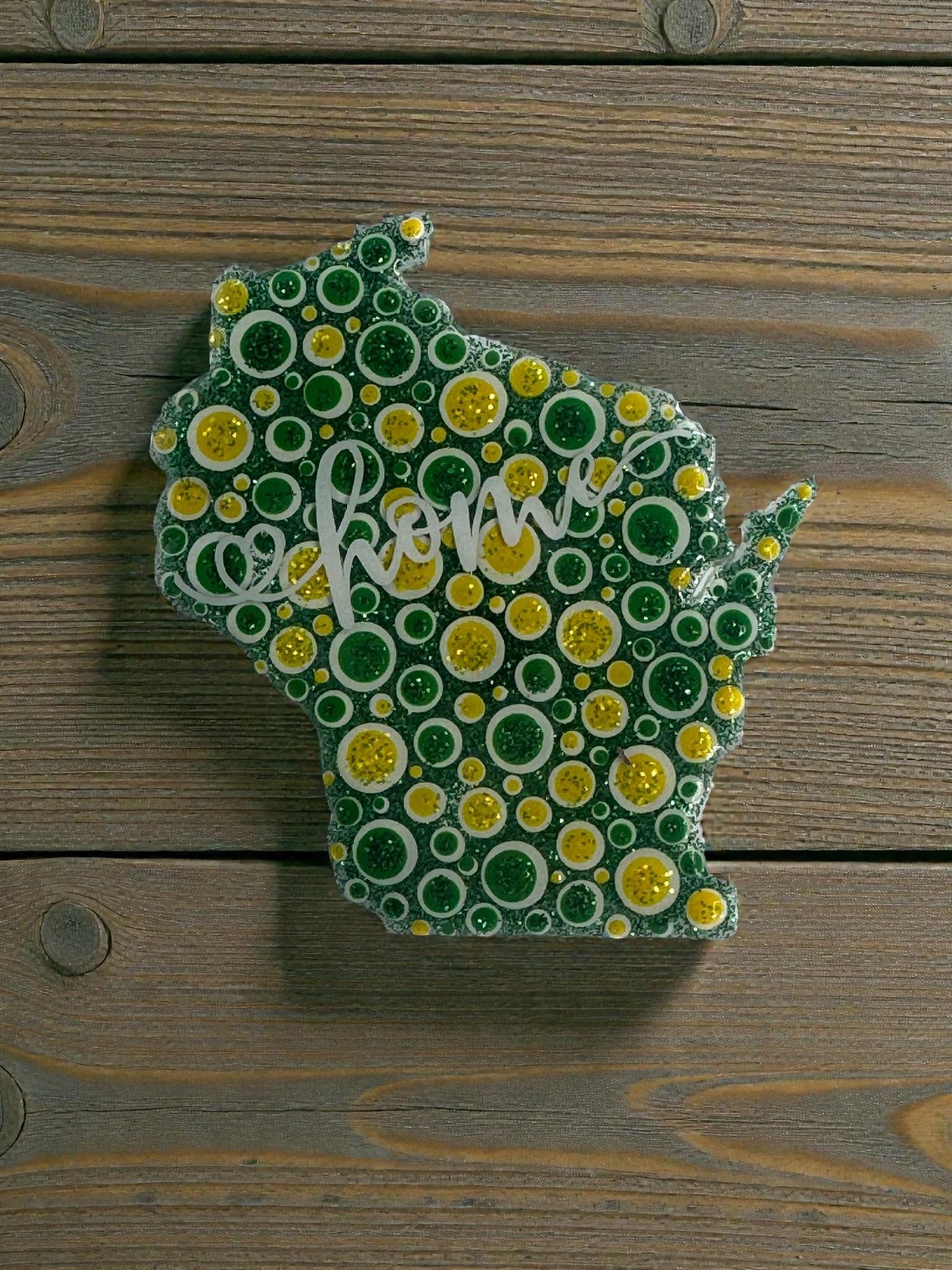 Handmade State Magnet, Handpainted Dot Art Home Gift, Multi Color Unique Souvenir