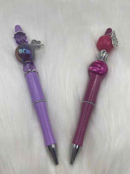 Beaded Customized Pen: Bubblegum Bead Charm, Office Gift