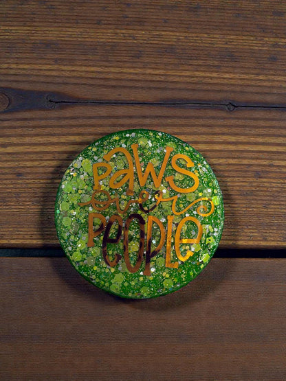 Animal Saying Magnets, Handmade & Handpainted Round Decor - Stocking Stuffer Idea