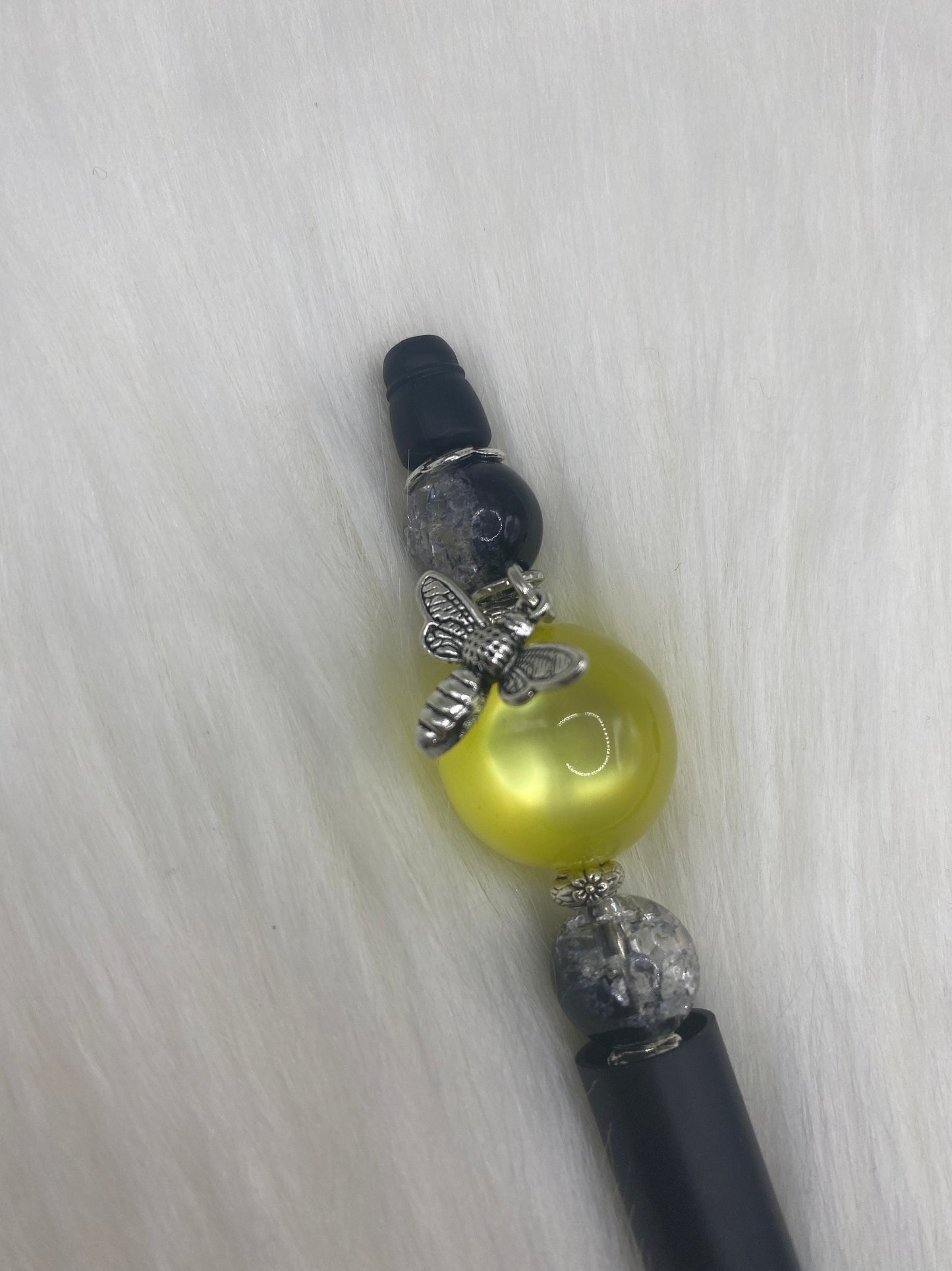 Beaded Customized Pen: Bubblegum Bead Charm, Office Gift