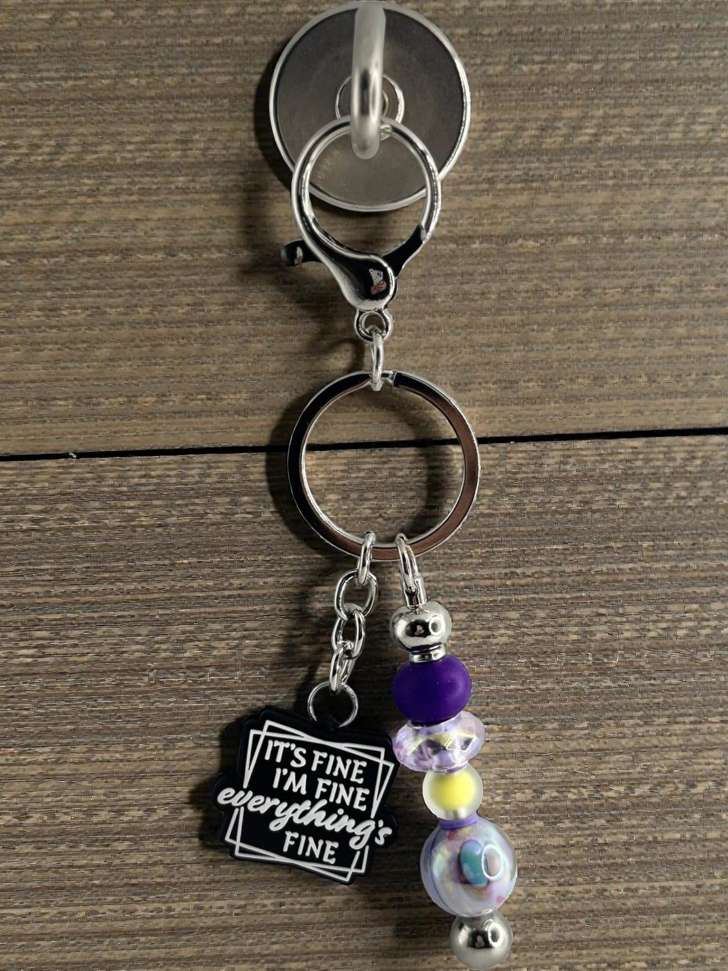 Handmade Beaded Keychain with Unique Focal Charm | Custom Bag Accessory Gift