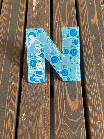 Handpainted Initial Fridge Magnet - Unique Handmade Nana Magnet