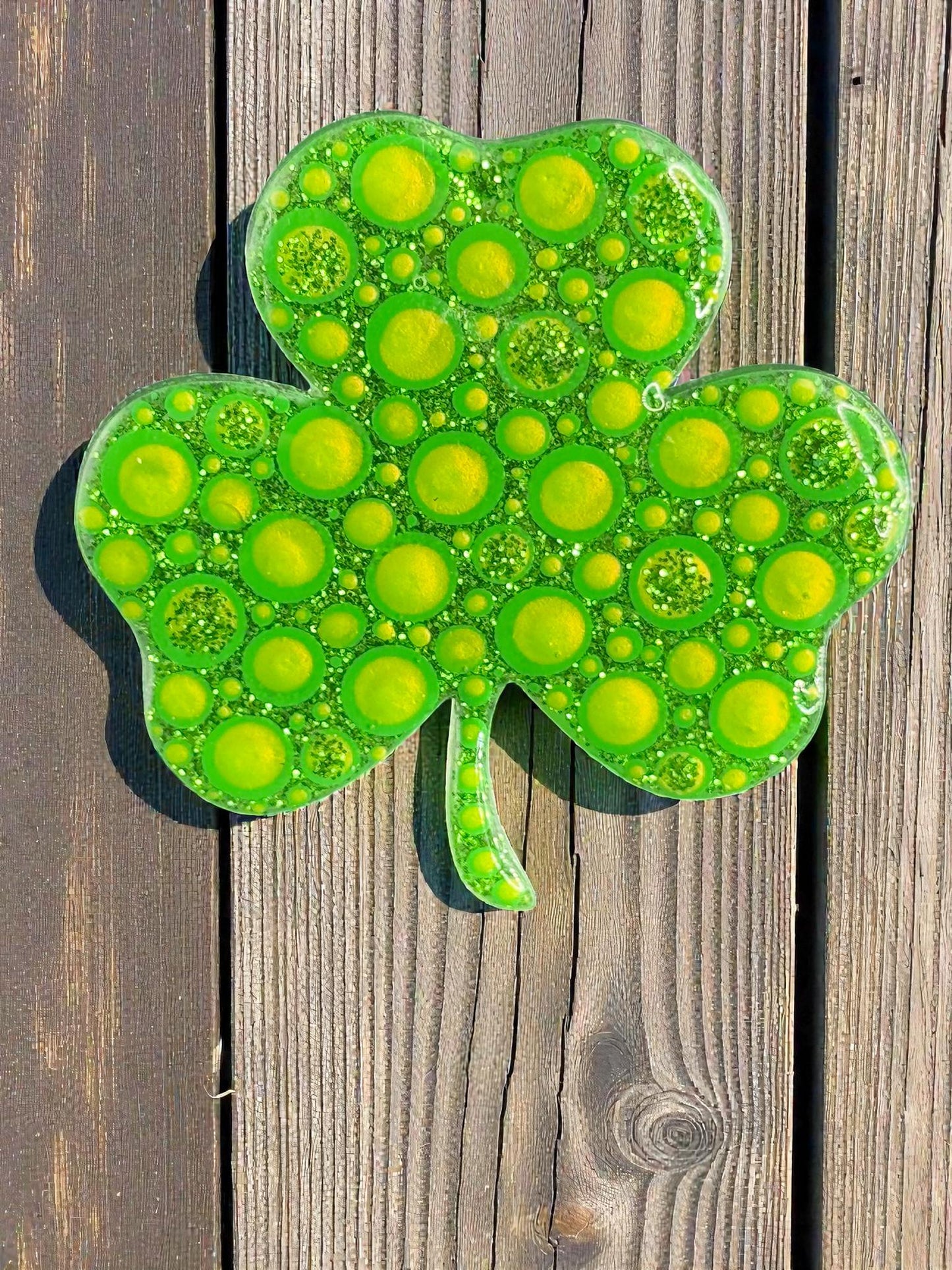 Handmade Shamrock Magnets  Handpainted Irish Clover Fridge Decor  St. Patrick's Day Gift